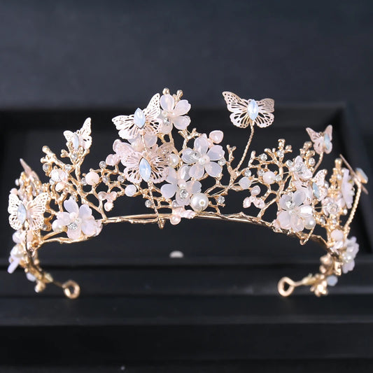 Gold Crystal Bridal Tiara