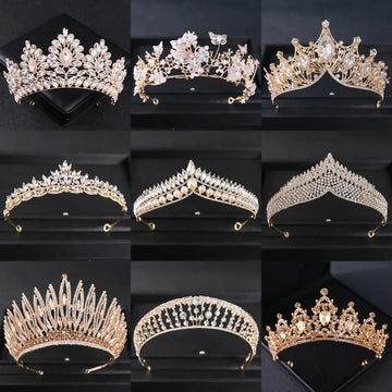 Gold Crystal Bridal Tiara