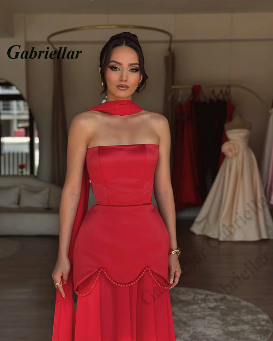 Elegant Beaded Evening Dress – Dubai Style, Sleeveless, Floor-Length