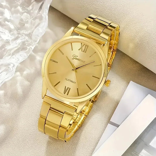 Luxury 6-Piece Women’s Watch & Bracelet Set – Elegant Gold Quartz Collection