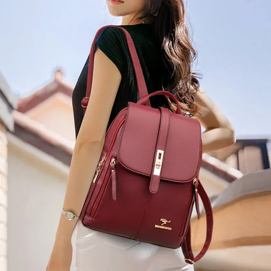 Women’s Vintage Leather Backpack – Elegant, Practical & Lightweight