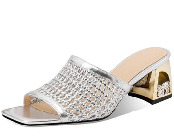 Elegant Leather Summer Sandals – Comfort Heels