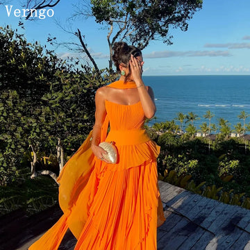 Strapless Chiffon A-Line Evening Dress – Elegant & Flowing