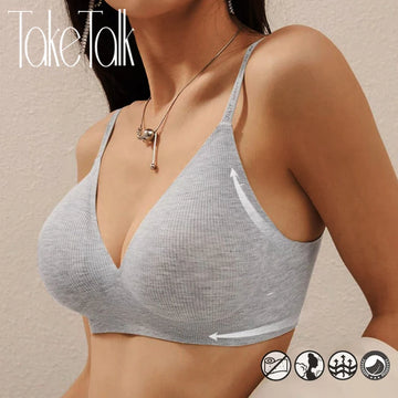 Seamless Deep V Bralette – Wireless Push-Up Lingerie for Women