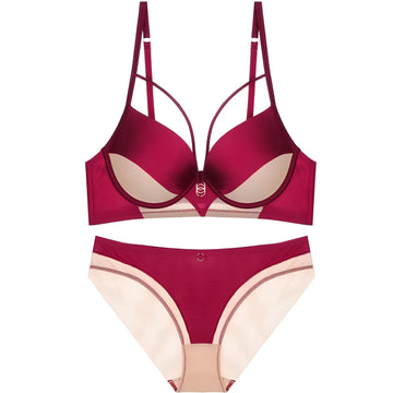 Plus Size Push Up Bra & Panty Set – Wire Free Sexy Comfort Lingerie with Adjustable Straps
