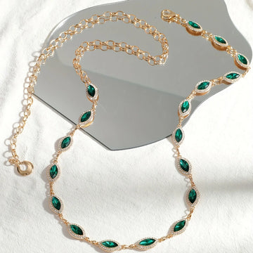 Gold Rhinestone Waist Chain – Elegant Boho Belt for Women