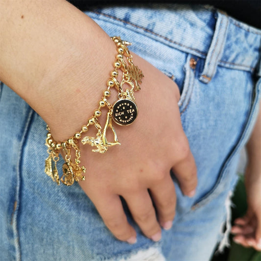 Stainless steel fashionable casual teapot, biscuit, heart pendant, vacuum plated 18K gold color preservation in the furnace