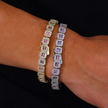 Luxury Iced Out Tennis Bracelet – 18K Gold Plated Statement Piece