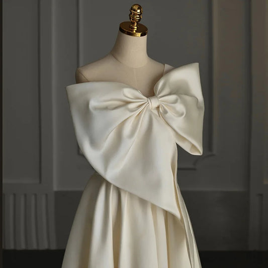 One-Shoulder Bow Maxi Dress