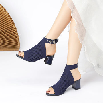 Elegant Breathable Woven Sandals – Luxury Comfort Women’s Heels (5cm)