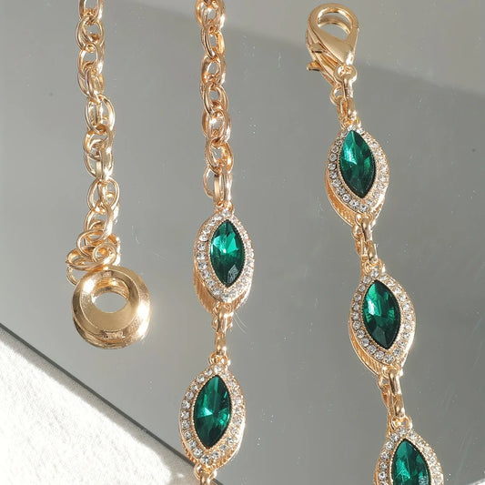 Gold Rhinestone Waist Chain – Elegant Boho Belt for Women