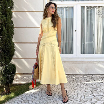 Sleeveless Midi Dress for Women – Modern Street Style, Effortless Elegance