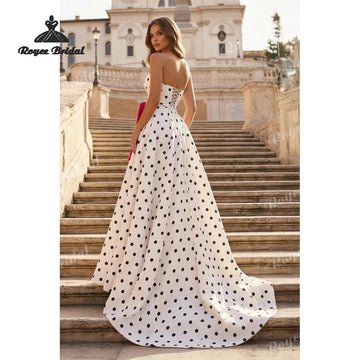 Polka Dot Bow A-Line Prom Dress