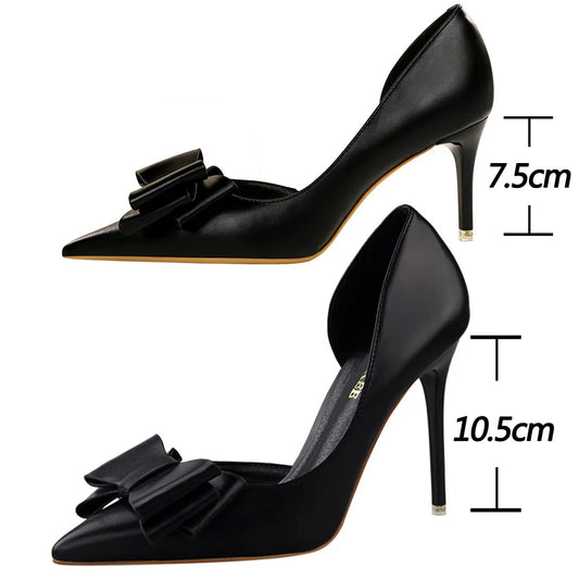 Elegant Bow High Heel Pumps