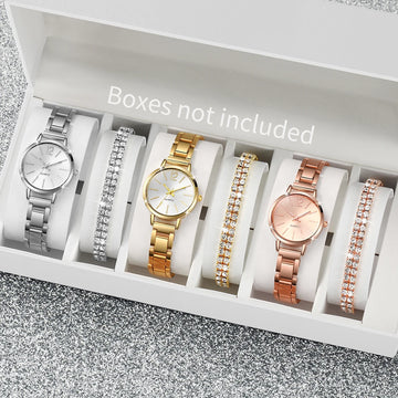 Women’s Quartz Watch & Bracelet Set – 6-Piece Style
