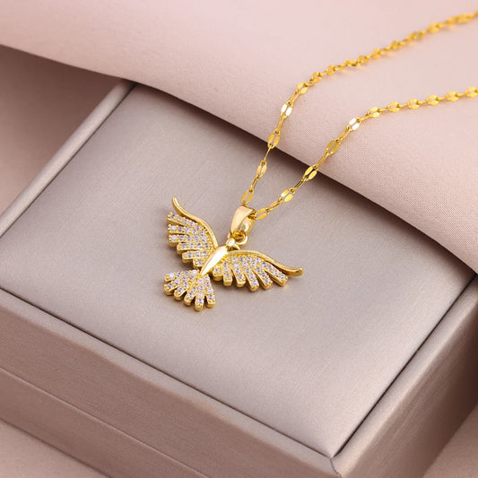 Phoenix Gold Pendant Necklace – 18K Plated Vintage Charm