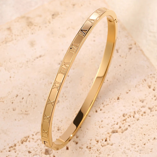 Luxury Zirconia Cuff Bracelet – Stainless Steel Elegance for Women