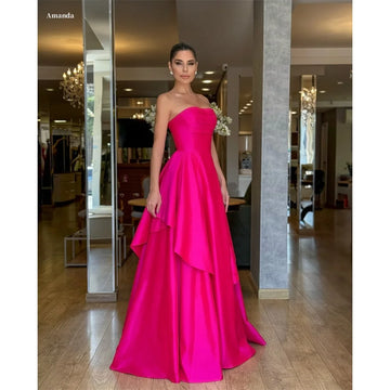 Pastel A-Line Evening Dress with Built-In Bra – Elegant & Flattering