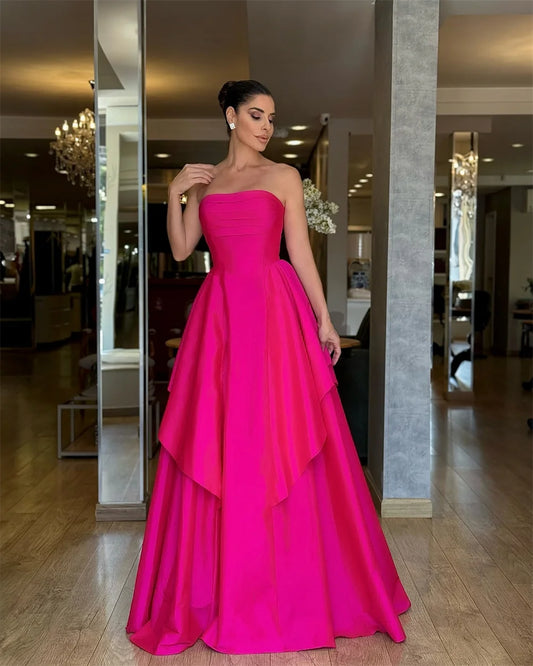 Pastel A-Line Evening Dress with Built-In Bra – Elegant & Flattering