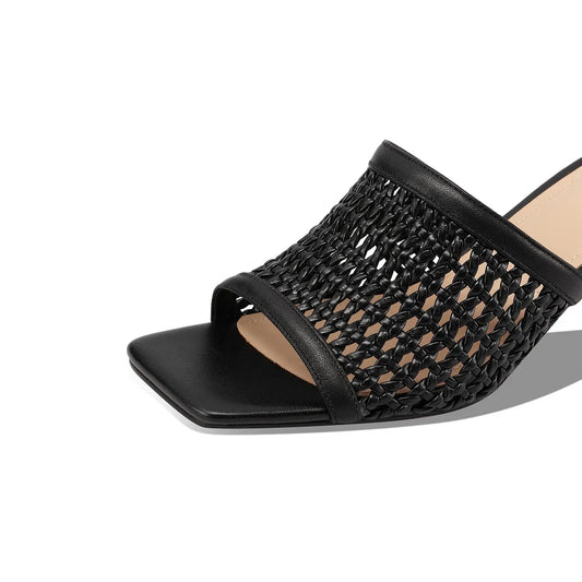 Elegant Leather Summer Sandals – Comfort Heels