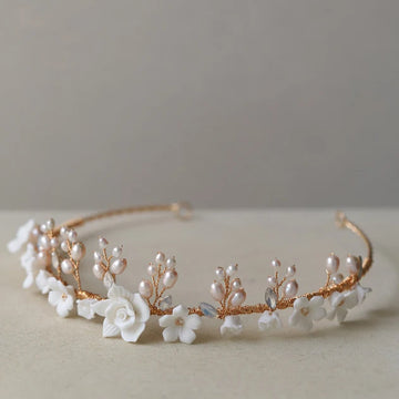 Pearl Porcelain Flower Headband