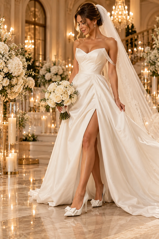 Elegant Bow Bridal Heels